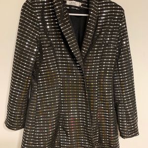 Silver black dressy blazer